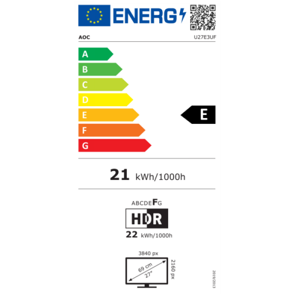 AOC U27E3UF 27" IPS UHD 60Hz monitor
