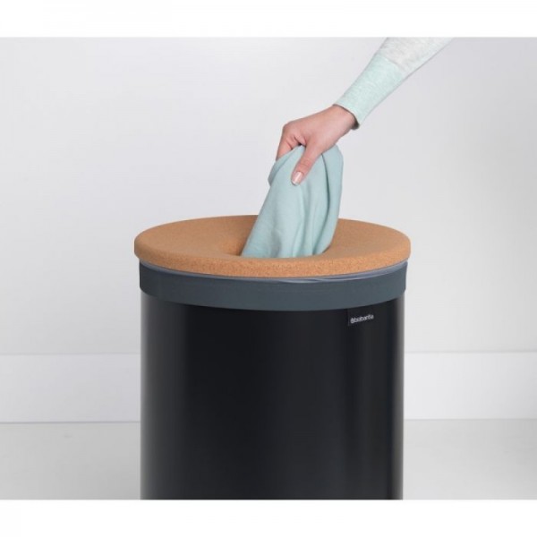 Brabantia koš za perilo 60L okrogel, črn