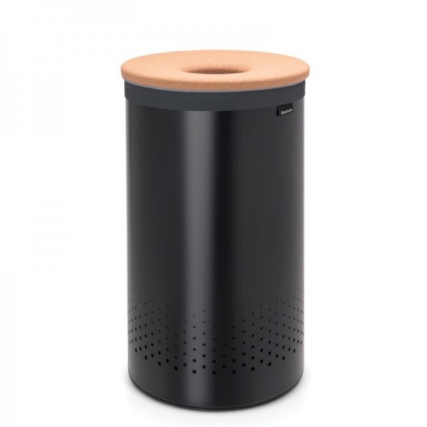 Brabantia koš za perilo 60L okrogel, črn