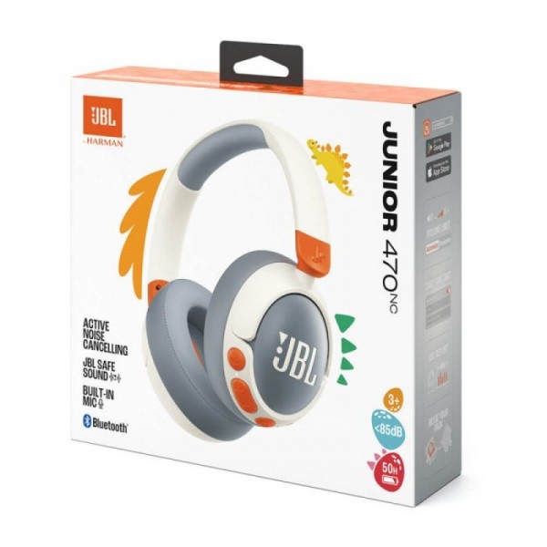 JBL JR470NC Bluetooth otroške naglavne brezžične slušalke, bele