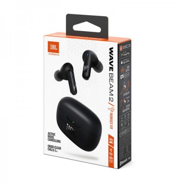 JBL Wave Beam 2 brezžične slušalke z mikrofonom, črne