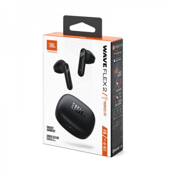 JBL Wave Flex 2 brezžične slušalke z mikrofonom, črne