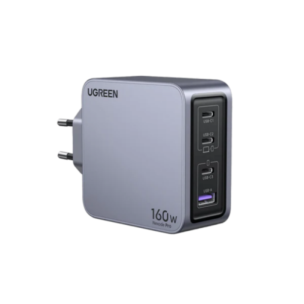 Ugreen Nexode Pro 160W 4-Portni GaN USB polnilec s priloženim 1,5M 240W USB-C polnilnim kablom