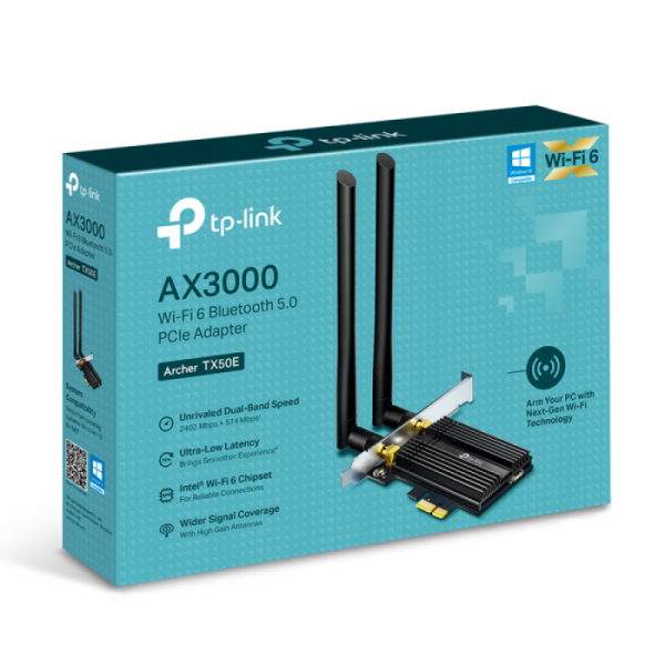 Tp-Link AX3000 Wi-Fi 6 Bluetooth 5.0 PCIe Adapter Tp-Link AX3000 Wi-Fi 6 Bluetooth 5.0 PCIe Adapter