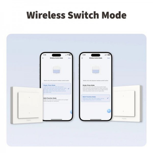 AQARA pametno stikalo za luči H2 (WS-K07D), 2 gumba - 1 kanala
