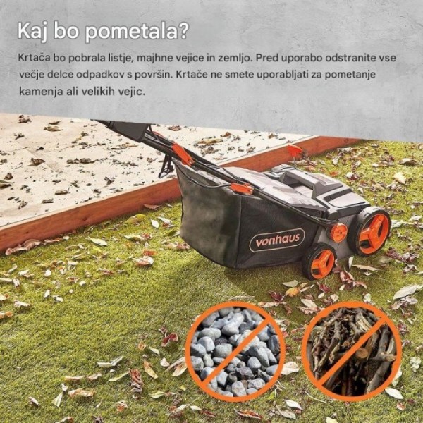 VonHaus električna krtača za umetno travo 1800W