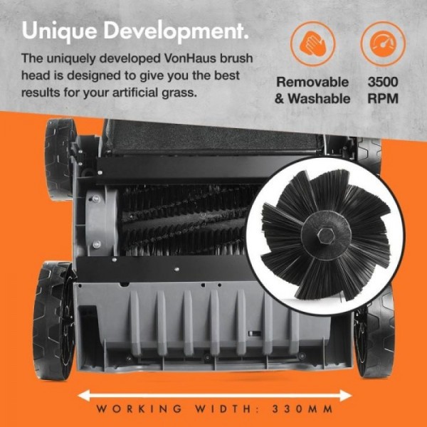 VonHaus električna krtača za umetno travo 1500W VonHaus električna krtača za umetno travo 1500W