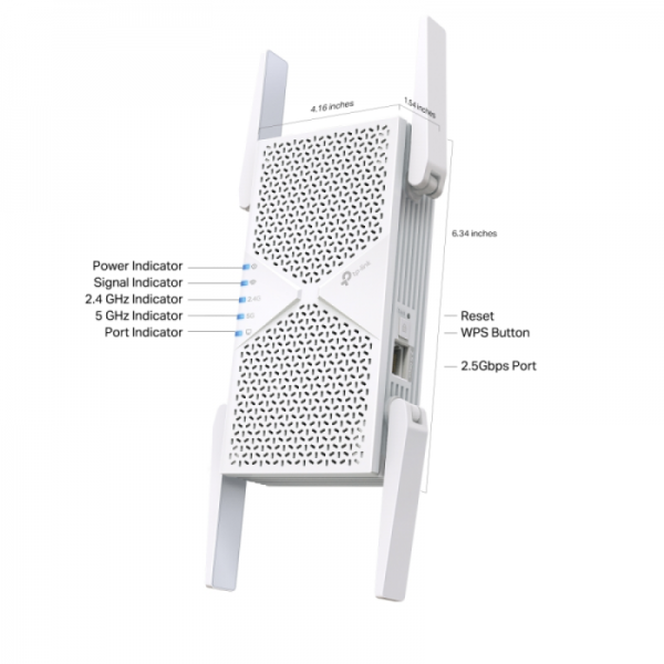 TP-LINK RE405BE BE6500 dvopasovni Wi-Fi 7 extender ojačevalnik signala TP-LINK RE405BE BE6500 dvopasovni Wi-Fi 7 extender ojačevalnik signala