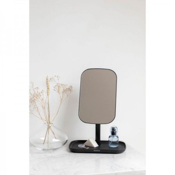 Brabantia ReNew ogledalo s posodico za odlaganje temno siva