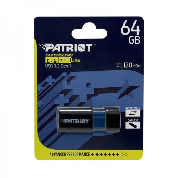 Patriot 64GB 120MB/s Supersonic Rage Lite USB 3.2 spominski ključek Patriot 64GB 120MB/s Supersonic Rage Lite USB 3.2 spominski ključek