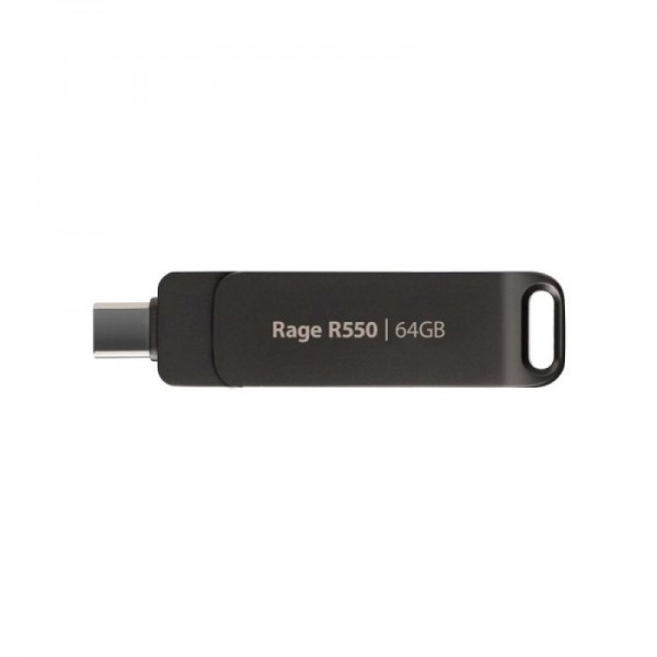 Patriot 64GB 100MB/s Rage R550 USB 3.2 + USB-C spominski ključek Patriot 64GB 100MB/s Rage R550 USB 3.2 + USB-C spominski ključek