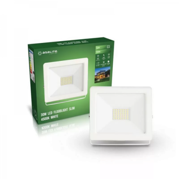 Asalite LED beli reflektor Slim 30W 4500K (2700 lumnov)