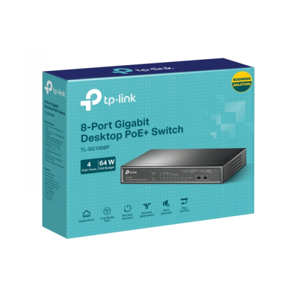 TP-LINK TL-SG1008P 8-port Gigabit Desktop Switch s 4-PoE+ porti