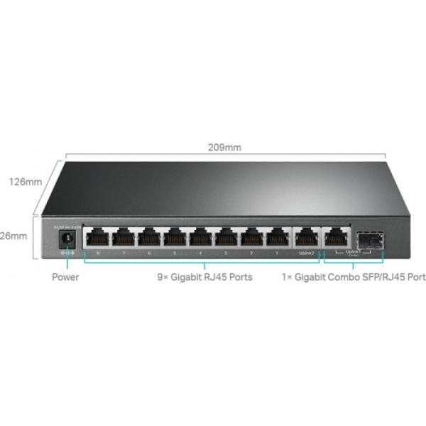 TP-LINK stikalo 10-port Gigabit stikalo z 8-Port PoE+ port TP-LINK stikalo 10-port Gigabit stikalo z 8-Port PoE+ port