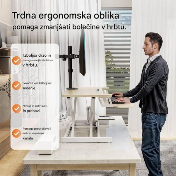 VonHaus Nastavek za stoječo pisalno mizo – svetel les