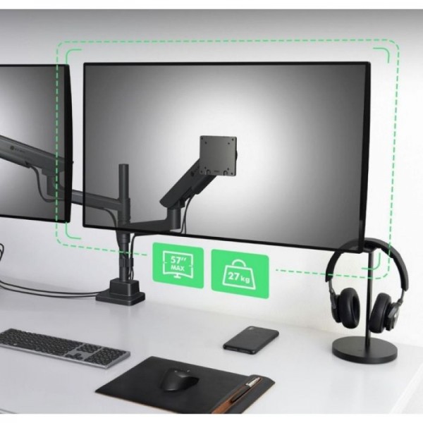 IcyBox IB-MS702-T dvojni namizni nosilec za monitorja do 57"