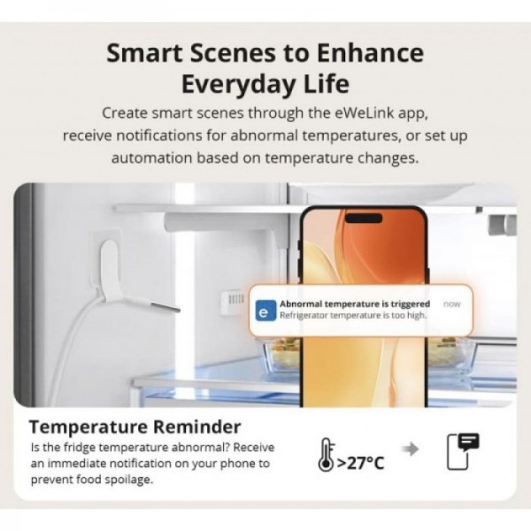 SONOFF ZigBee pametni senzor za temperaturo SNZB-02LD (različica s sondo)