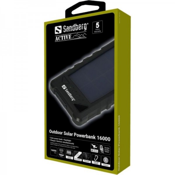 Sandberg Outdoor Solar Powerbank 16000 mAh solarna prenosna baterija