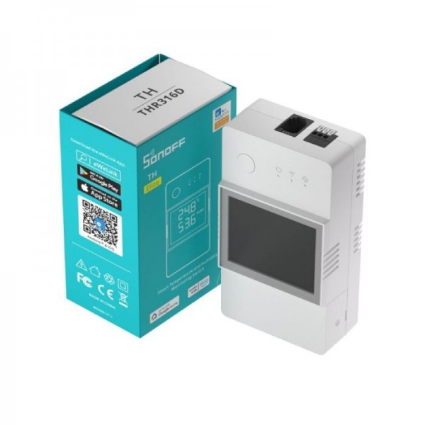 SONOFF pametno stikalo THR320D, senzor za temp. in vlažnost z LCD zaslonom, Alexa/Google Home/IFTTT,