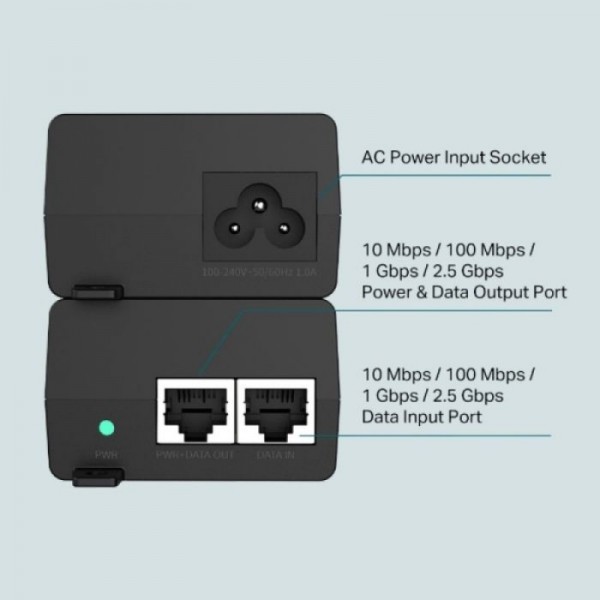 TP-LINK TL-POE260S 2.5G PoE+ Injector TP-LINK TL-POE260S 2.5G PoE+ Injector