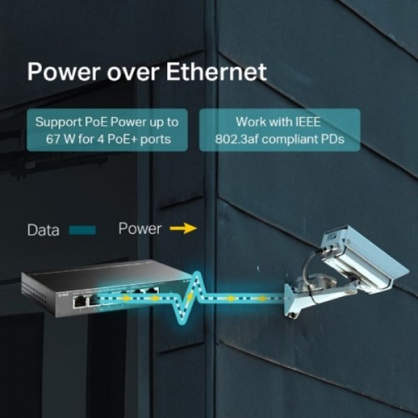 TP-LINK TL-SF1006P 6-port 10/100Mbps stikalo z 4-Port PoE+ TP-LINK TL-SF1006P 6-port 10/100Mbps stikalo z 4-Port PoE+