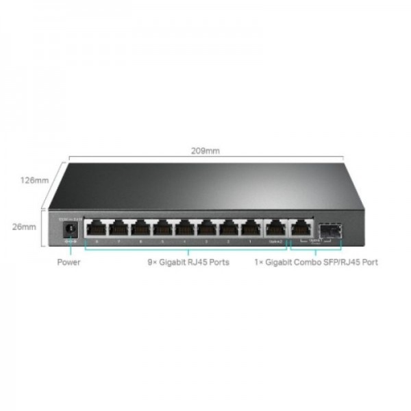TP-LINK stikalo 10-port Gigabit stikalo z 8-Port PoE+ port