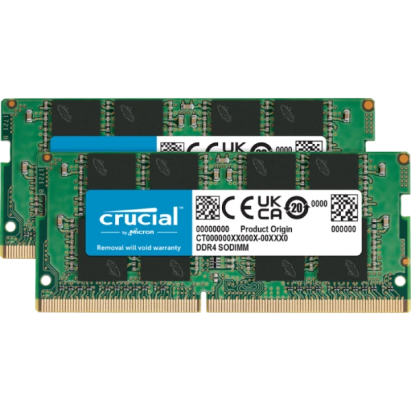 Crucial 32GB Kit (2x16GB) DDR4-3200 SODIMM PC4-25600 CL22, 1.2V Crucial 32GB Kit (2x16GB) DDR4-3200 SODIMM PC4-25600 CL22, 1.2V