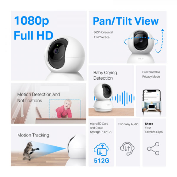 TP-LINK Tapo C200 1080p HD WiFi varnostna kamera TP-LINK Tapo C200 1080p HD WiFi varnostna kamera