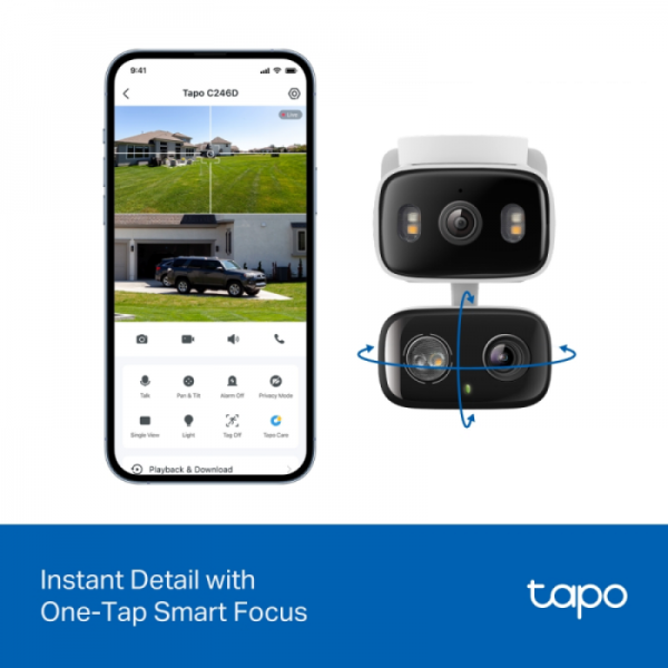 TP-LINK Tapo C246D dvojna 2K Pan/Tilt Wi-Fi notranja/zunanja kamera TP-LINK Tapo C246D dvojna 2K Pan/Tilt Wi-Fi notranja/zunanja kamera