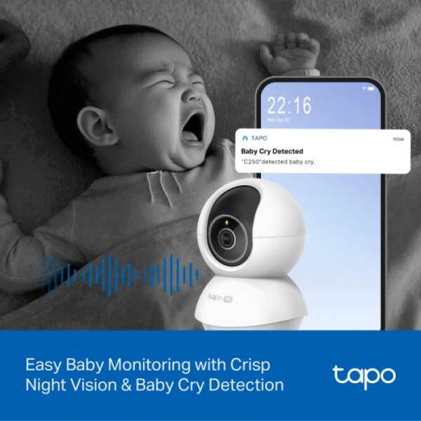 TP-LINK Tapo C250 4K Pan/Tilt AI Wi-Fi notranja kamera TP-LINK Tapo C250 4K Pan/Tilt AI Wi-Fi notranja kamera