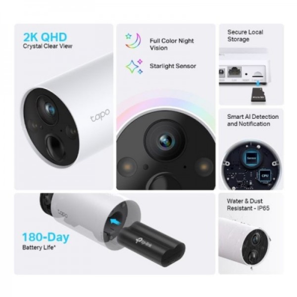 TP-LINK Tapo C420S2 2K QHD zunanja Wi-Fi varnostna kamera - set 2 kamer + Smart Hub TP-LINK Tapo C420S2 2K QHD zunanja Wi-Fi varnostna kamera - set 2 kamer + Smart Hub