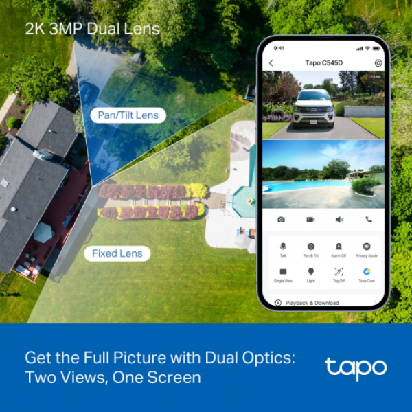TP-LINK Tapo C545D dvojna 2K zunanja PTZ Wi-Fi kamera z AI TP-LINK Tapo C545D dvojna 2K zunanja PTZ Wi-Fi kamera z AI
