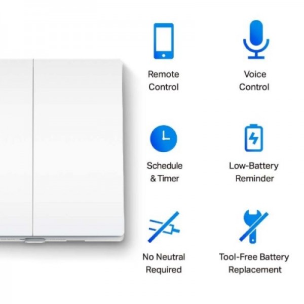 TP-LINK Tapo S220 Smart Light stikalo, 2-Gang 1-Way