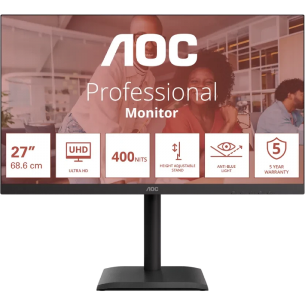 AOC U27E4CV 27" IPS UHD 60Hz USB-C PD poslovni monitor