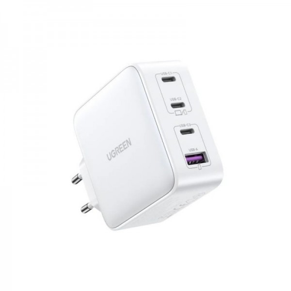 Ugreen USB-A in 3x USB-C 100W GaN hitri polnilec - box Bel Ugreen USB-A in 3x USB-C 100W GaN hitri polnilec - box Bel