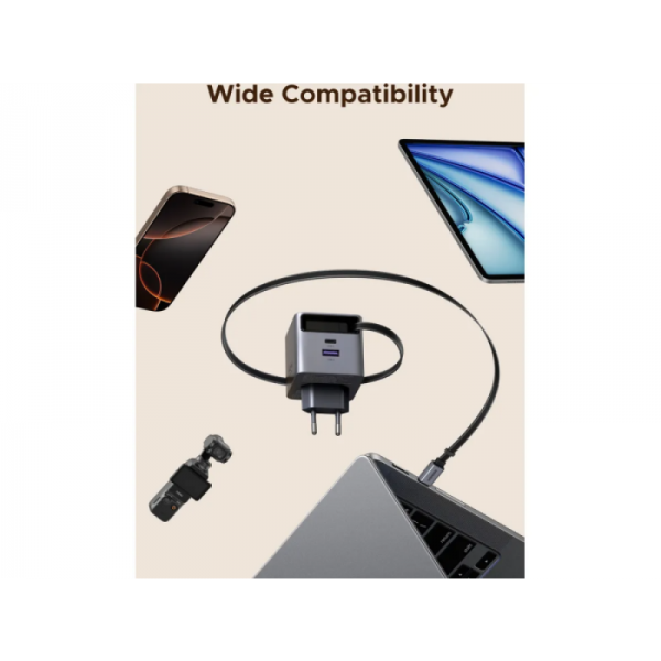 Ugreen Retractable 65W GaN USB-C polnilec