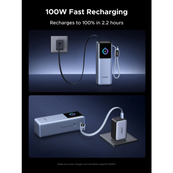 Ugreen prenosna polnilna baterija 25.000mAh, 200W s pametnim digitalnim zaslonom Ugreen prenosna polnilna baterija 25.000mAh, 200W s pametnim digitalnim zaslonom