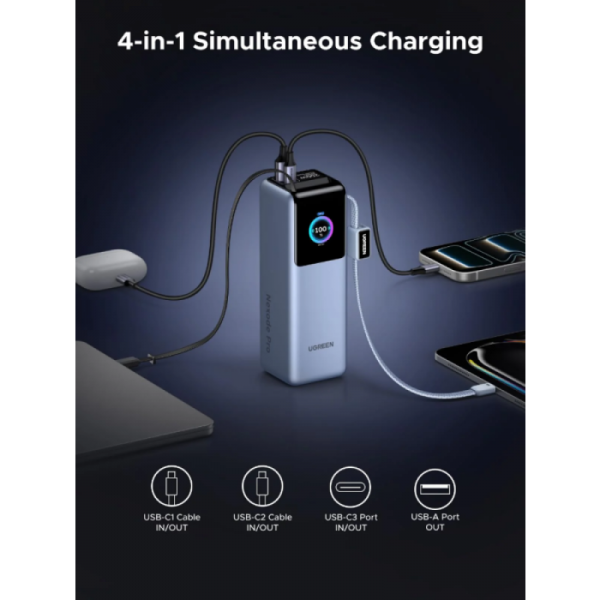 Ugreen prenosna polnilna baterija 25.000mAh, 200W s pametnim digitalnim zaslonom Ugreen prenosna polnilna baterija 25.000mAh, 200W s pametnim digitalnim zaslonom