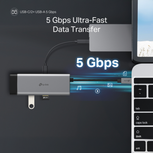TP-LINK UH7020C 7-v-1 USB-C HUB priklopna postaja z 4K HDMI in 100 W Power Delivery TP-LINK UH7020C 7-v-1 USB-C HUB priklopna postaja z 4K HDMI in 100 W Power Delivery