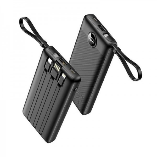 VEGER prenosna baterija z vgrajenimi kabli C10 10000 mAh, črna