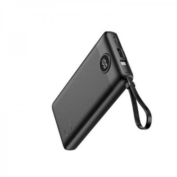 VEGER prenosna baterija z vgrajenimi kabli C10 10000 mAh, črna