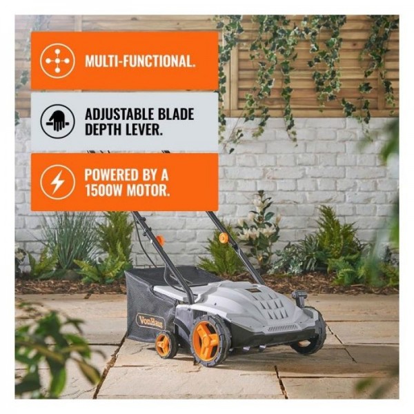 VonHaus električni prezračevalnik/prekopalnik trate 1500W