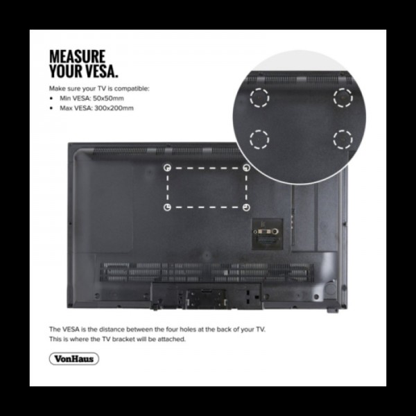 VonHaus 15-42 fiksen TV stenski nosilec do 40kg, Amazon best seller