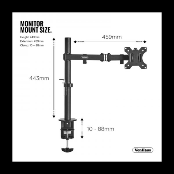VonHaus enojni namizni nosilec za monitor (13-32)