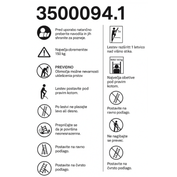 VonHaus 3 polična jeklena lestev
