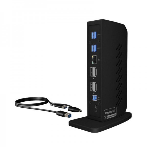 IcyBox IB-DK2252AC 12-in-1 USB-C/A priklopna postaja z DisplayLink
