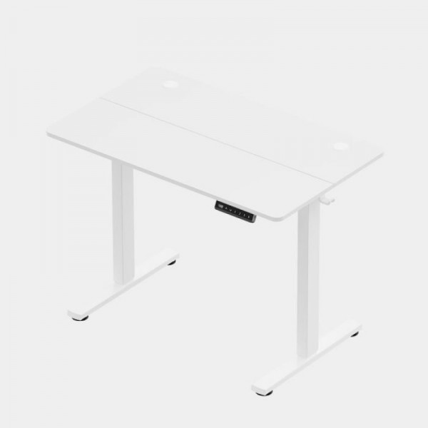 VonHaus Bela električno nastavljiva dvižna pisalna miza 100 × 60 cm z USB-C polnilnim priključkom