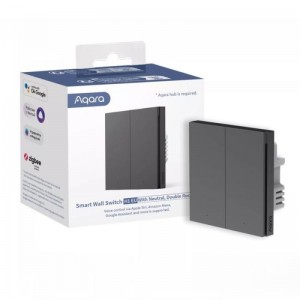 AQARA dvojno stensko stikalo H1 EU z nevtralnim vodnikom, WS-EUK04 GREY