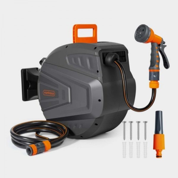 VonHaus Avtomatski navijalni kolut za vrtno cev 20 m