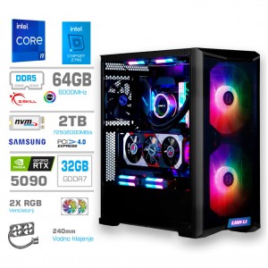 Računalnik MEGA TWR S10 i9-14900K/RTX5090/64GB-DDR5/2TB-4.0/1000W/Brez OS/črna RGB